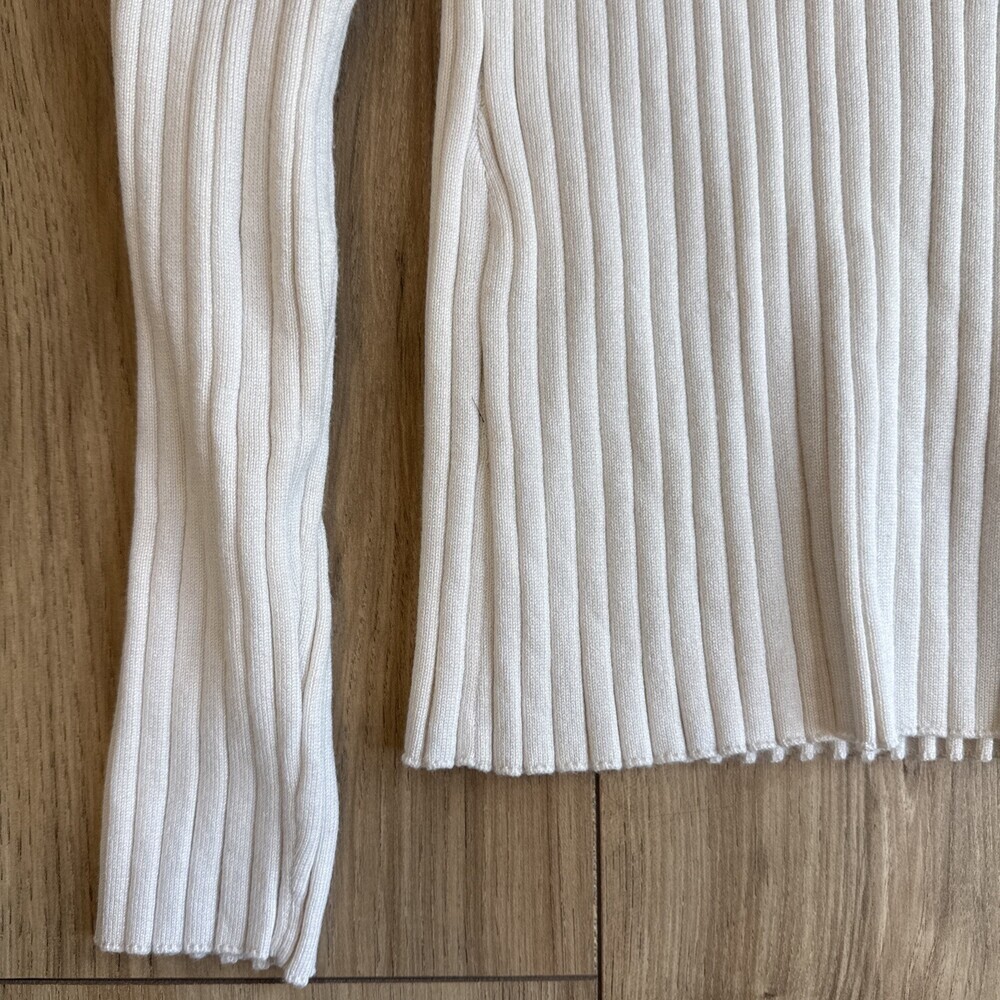 Cyrus Women's Ivory Sweater Scoop Neck Size Medium Preppy Classic Minimalist - Picture 5 of 8